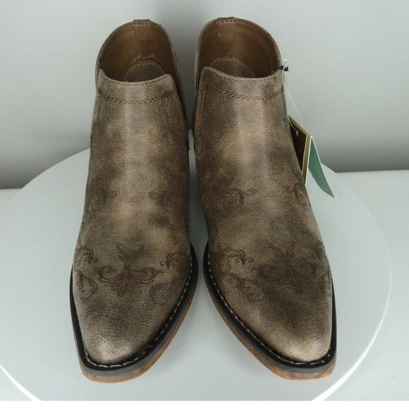 NWT Women's Roper Ava Snip Toe Ankle Leather Brown Boots Size 7 (no box) - Picture 3 of 6